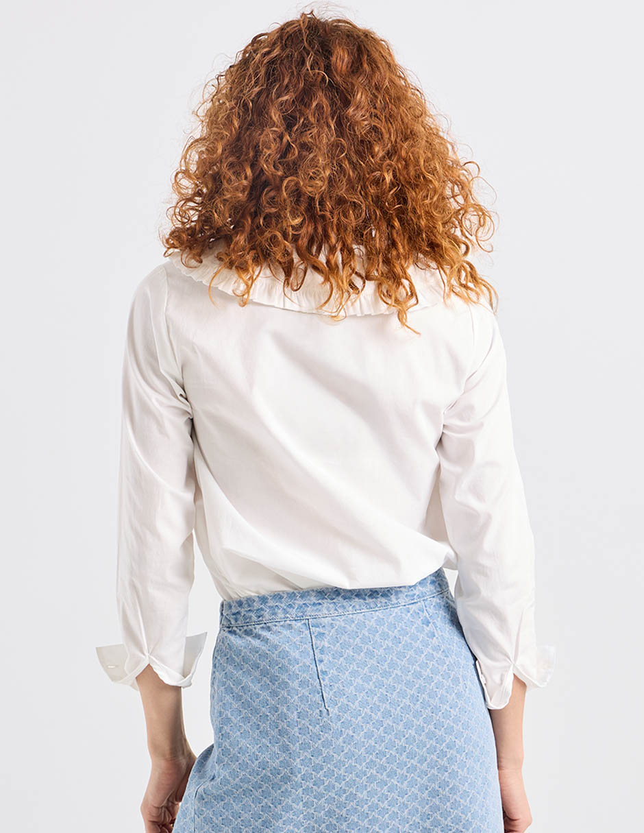 Camisa de algodón manga larga para mujer 7