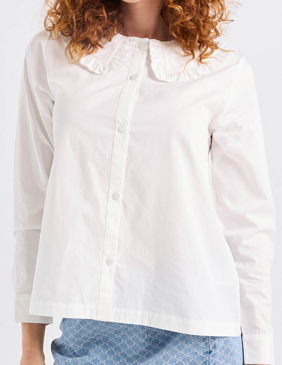Camisa de algodón manga larga para mujer