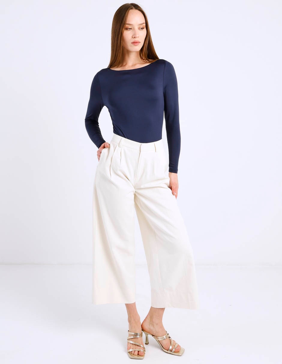 Pantal—n relaxed wide leg para mujer 2
