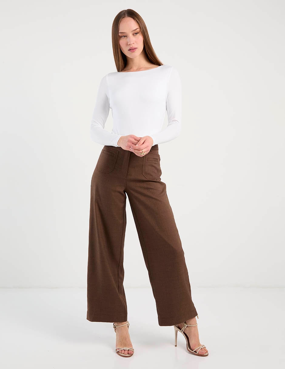 Pantalón de vestir petite studio wide leg para mujer