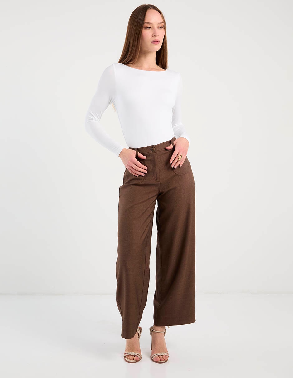Pantalón de vestir petite studio wide leg para mujer