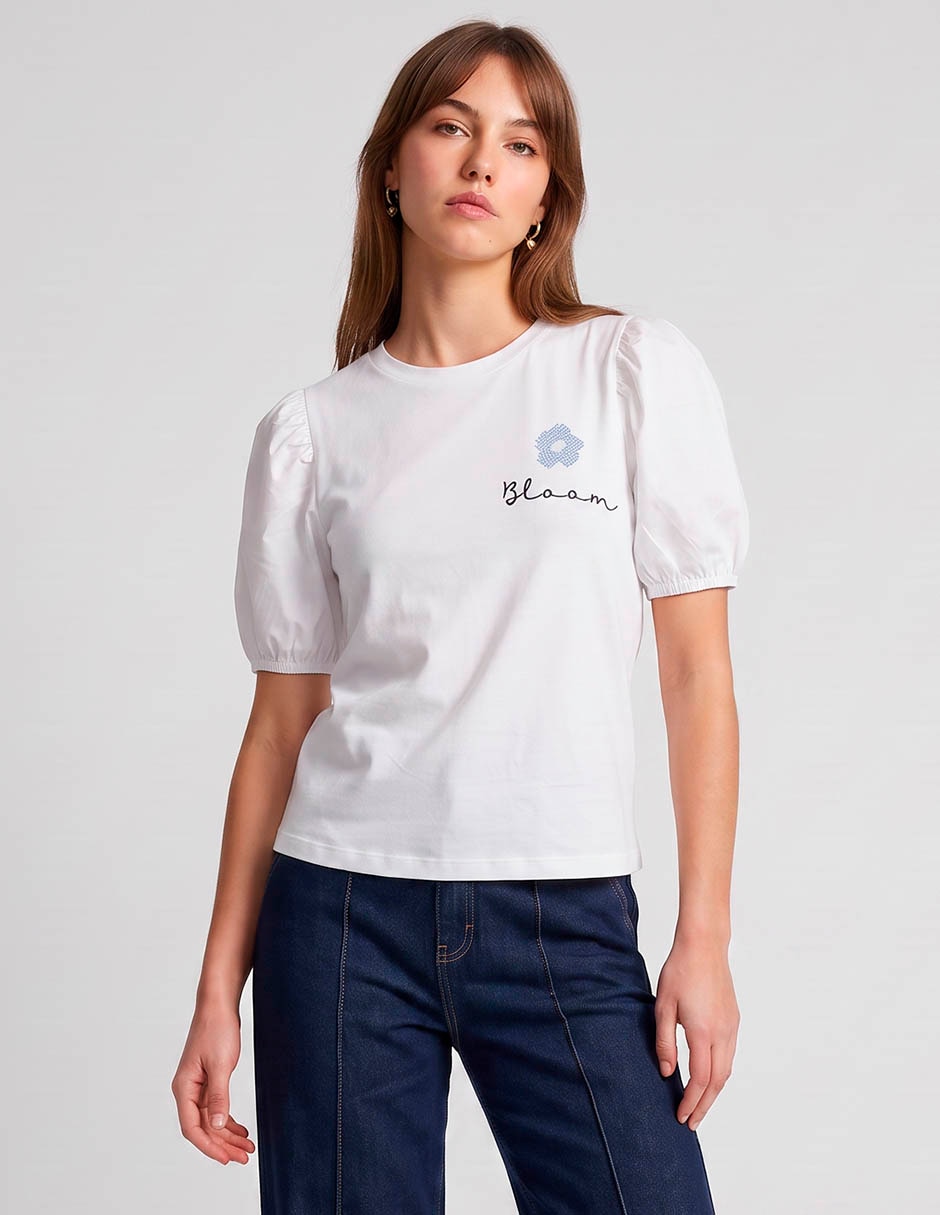 Playera manga corta cuello redondo para mujer Playera manga corta cuello redondo para mujer