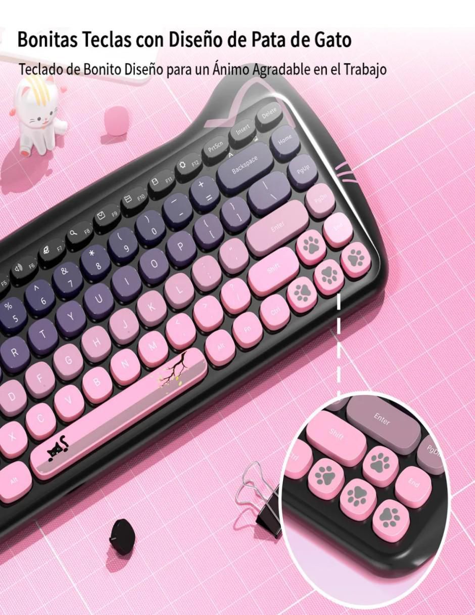 Mouse y teclado Belug Kit Teclado y Mouse Negro Inalámbrico