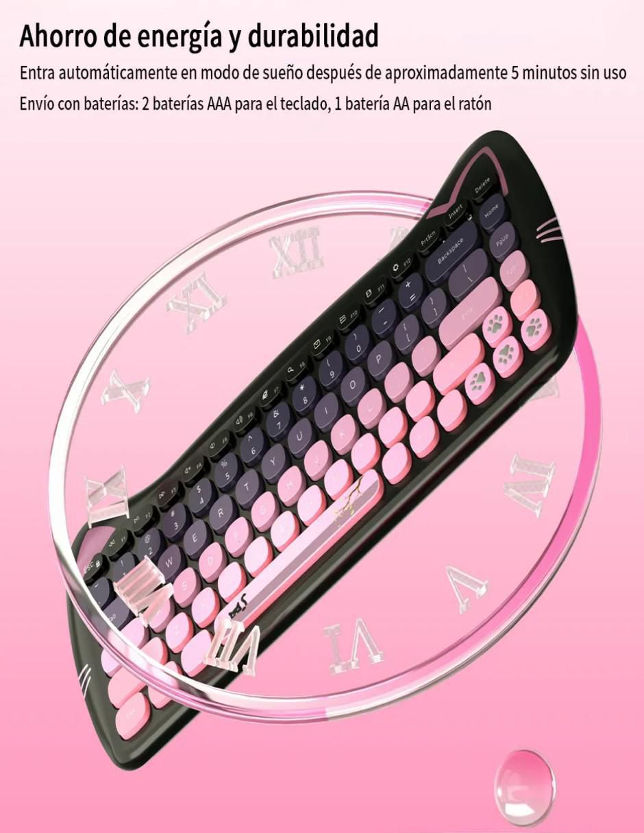 Mouse y teclado Belug Kit Teclado y Mouse Negro Inalámbrico
