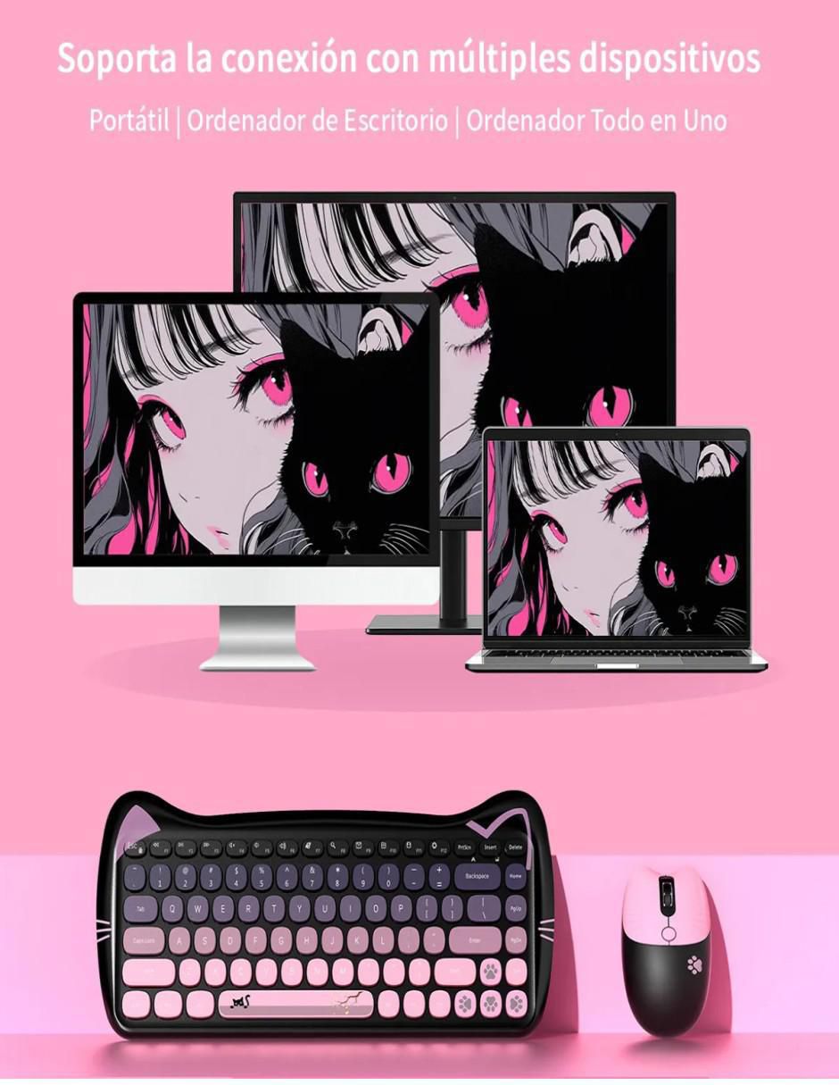 Mouse y teclado Belug Kit Teclado y Mouse Negro Inalámbrico