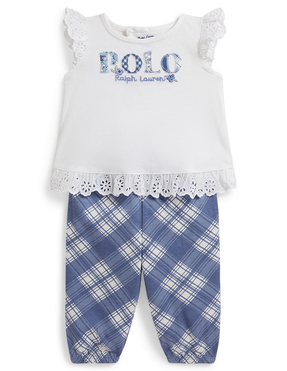 Conjunto Polo de algodón para bebé niña