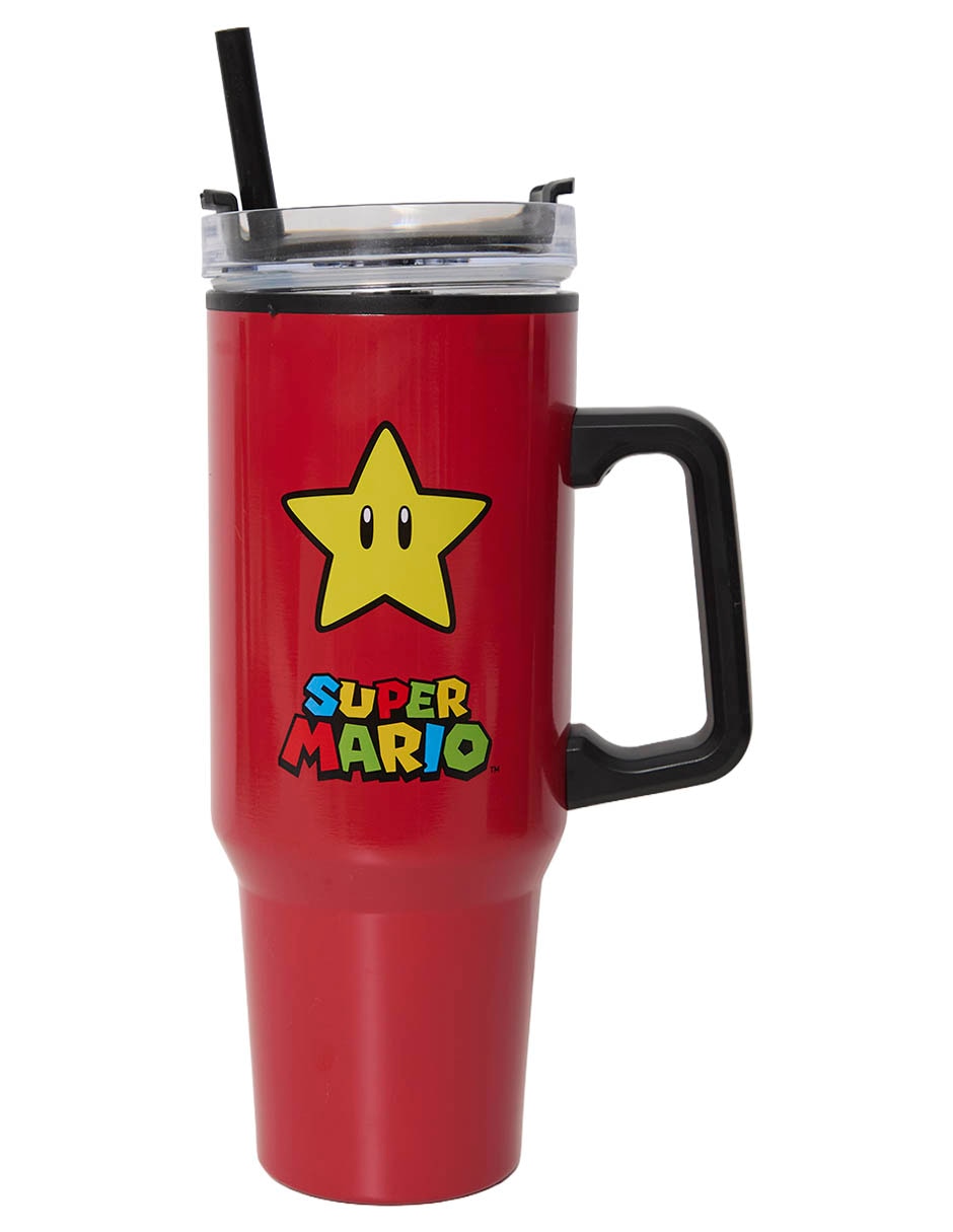 Termo De Acero Inoxidable Nintendo Con Tapa Rosca 1050 Ml
