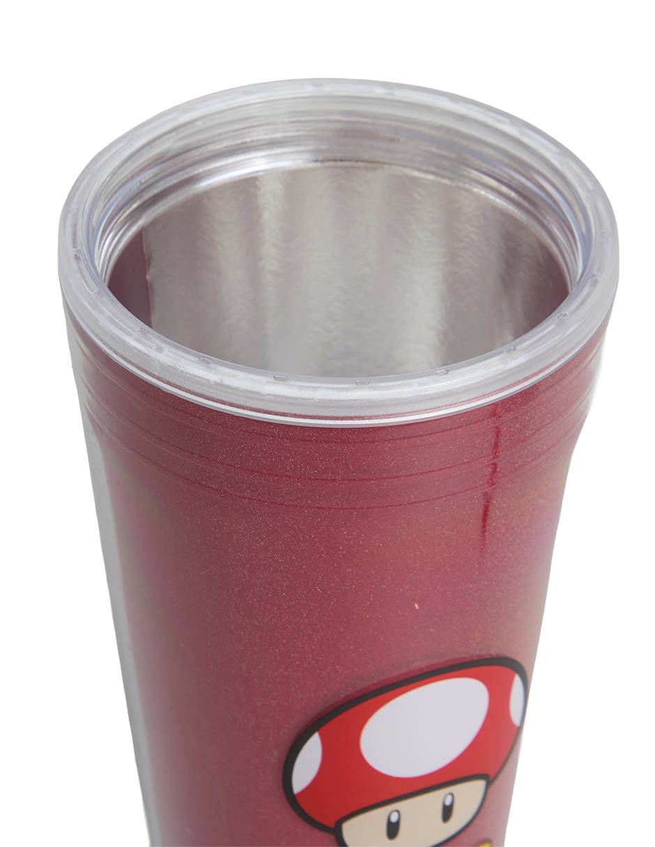 Vaso Con Tapa Y Popote Super Mario