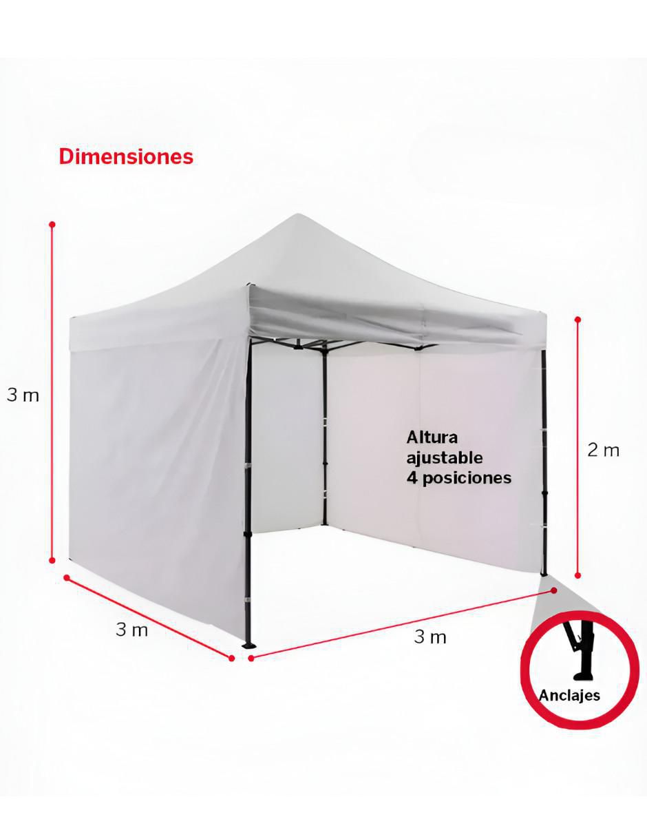Carpa ancho 300 cm x largo 300 cm 2