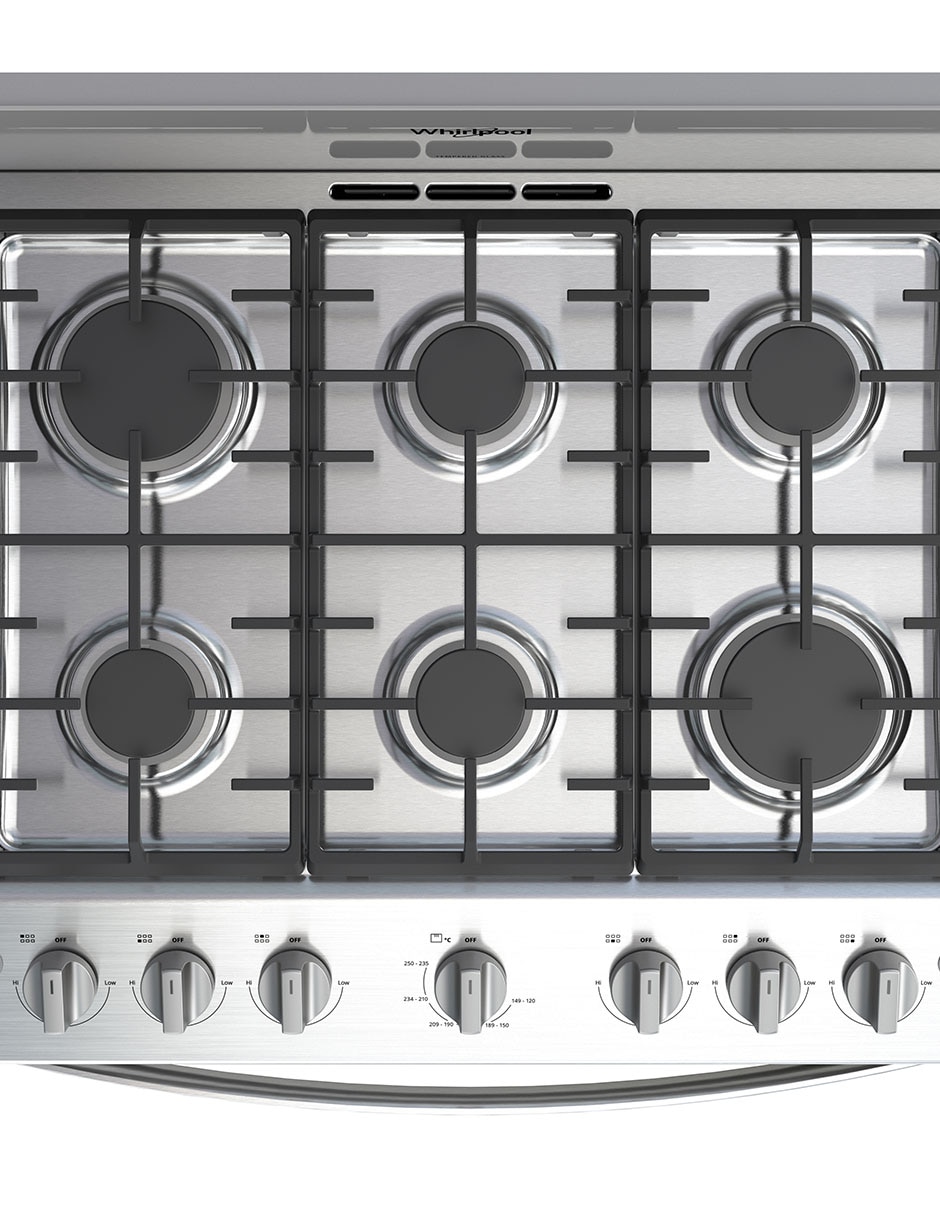 Combo estufa de piso a gas lp 50 cm CWFR3400D-HH de 6 quemadores + campana Combo estufa de piso a gas lp 50 cm CWFR3400D-HH de 6 quemadores + campana