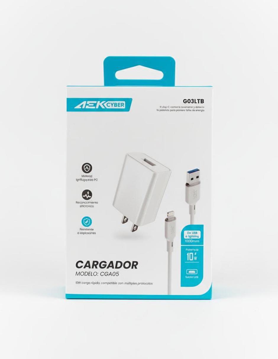 Cargador pared AEK Cyber de 10 W USB tipo C G03LTB