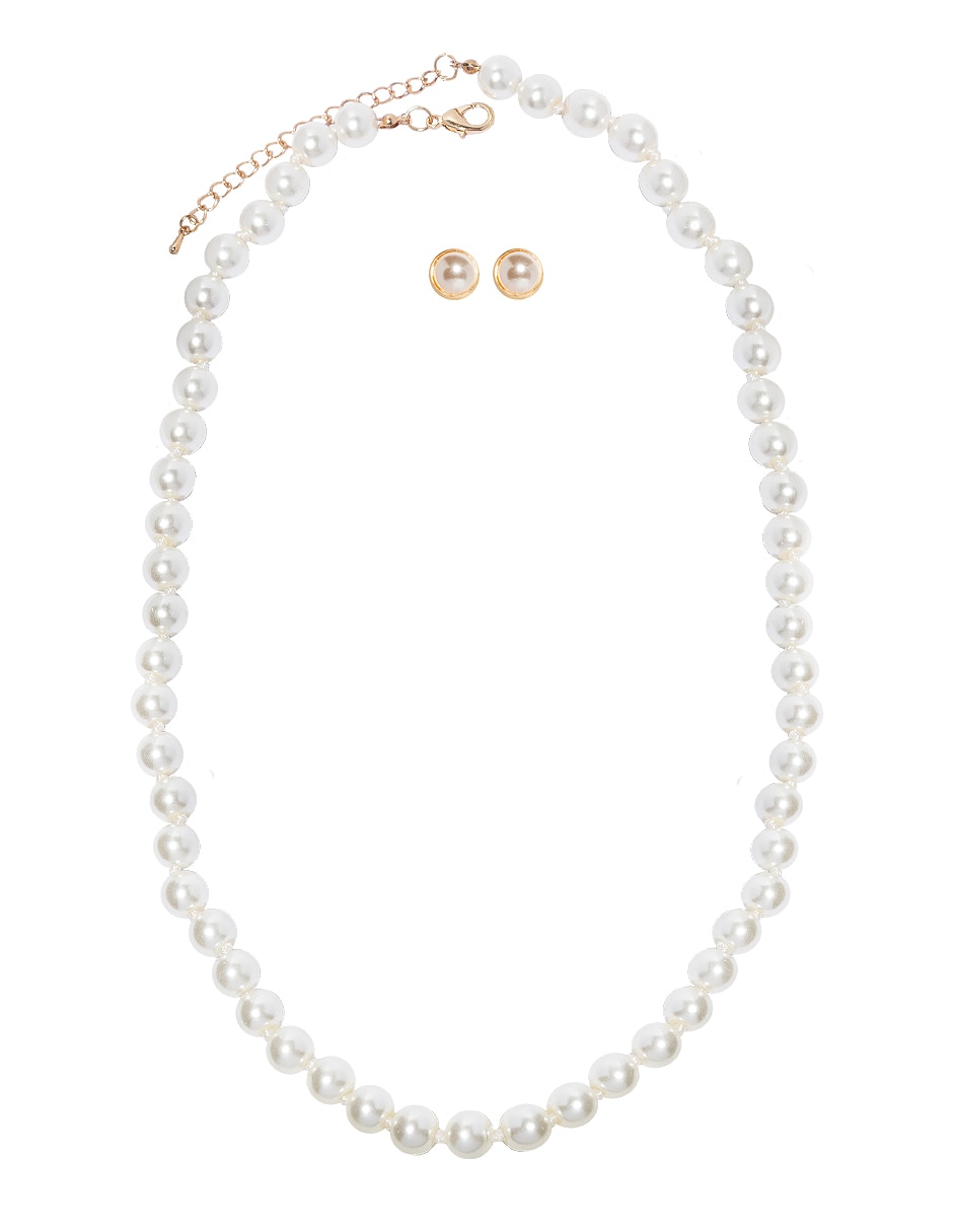 Aretes y collar de perla