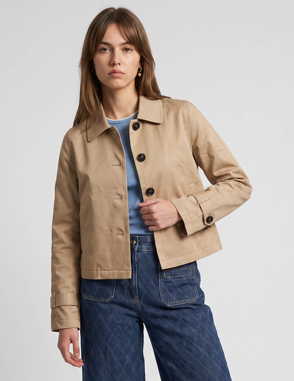 Gabardina con bolsillos para mujer 1