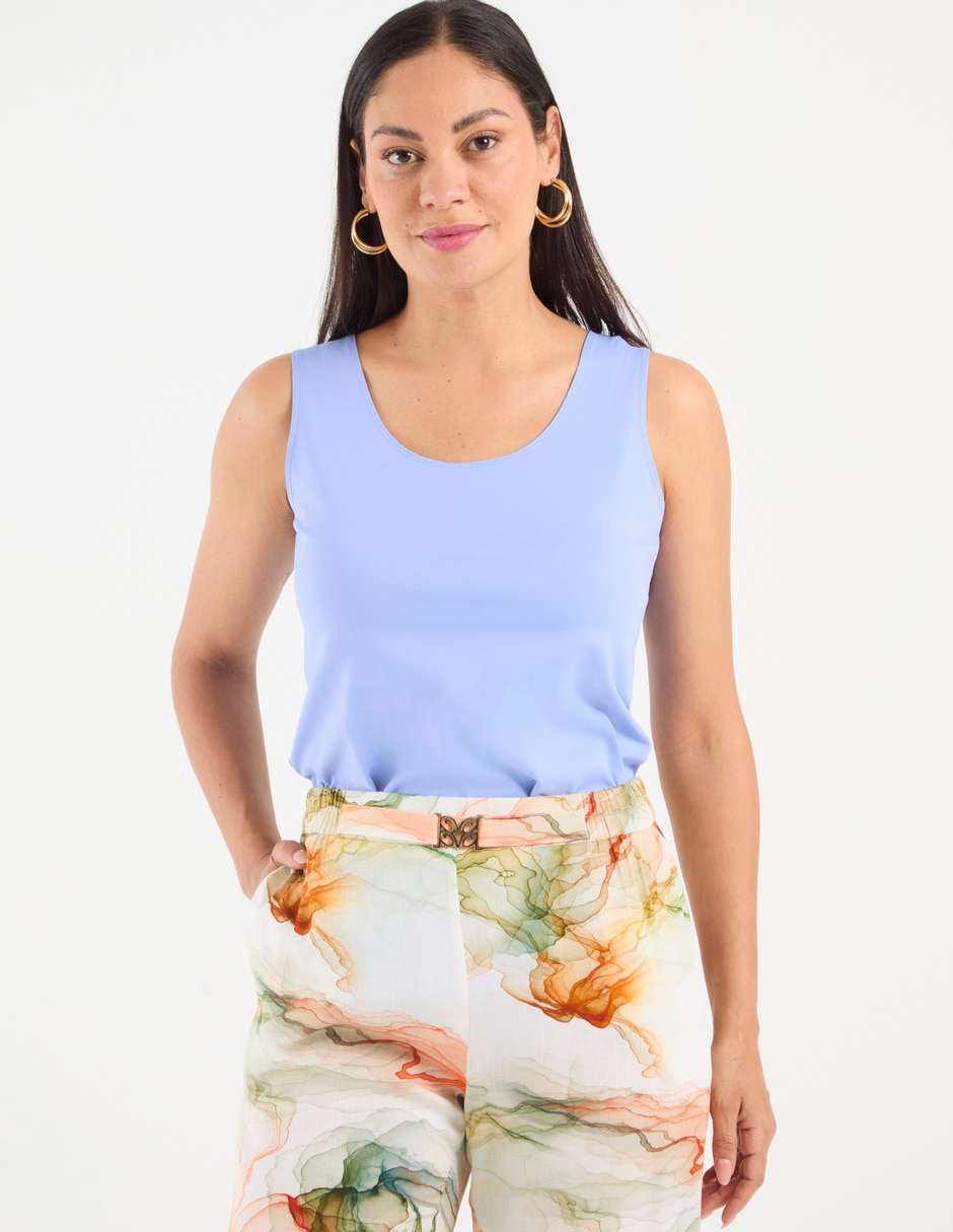 Top Chico's cuello redondo tirante ancho