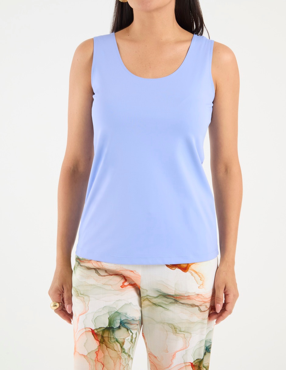 Top Chico's cuello redondo tirante ancho