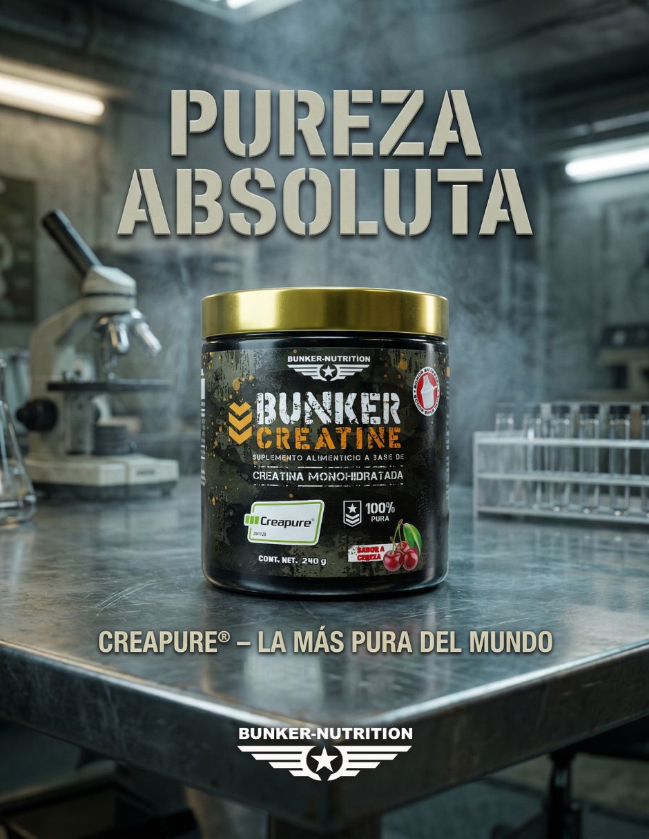 Creatine creapure monohidratada Bunker Nutrition sabor cereza de 240 g