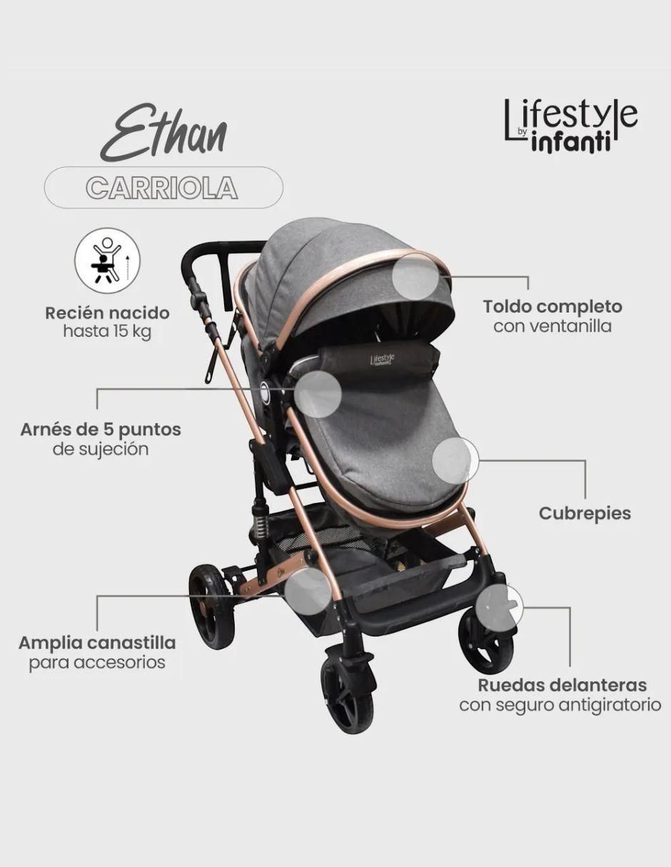 Carriola travel system Ethan Lifestyle By Infanti plegable