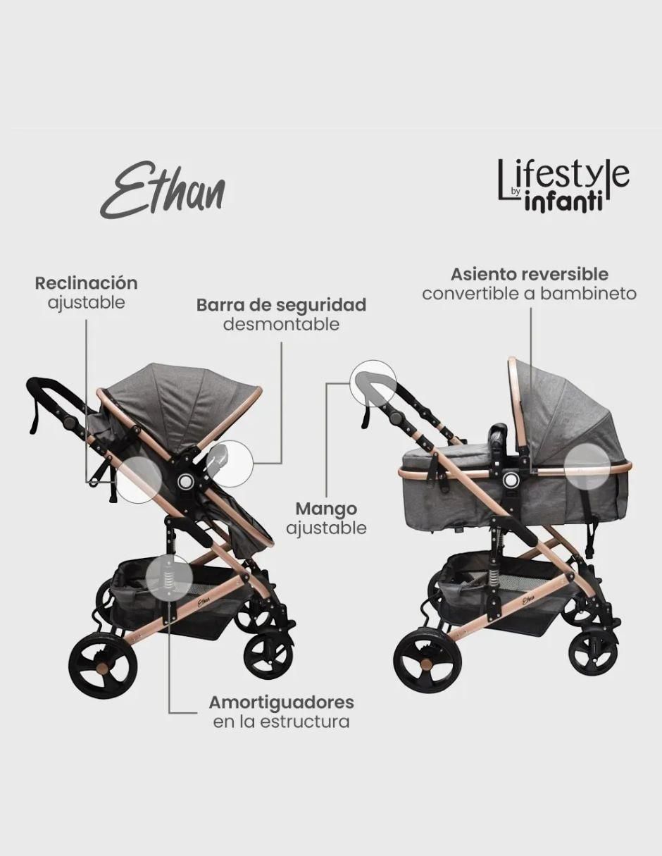 Carriola travel system Ethan Lifestyle By Infanti plegable