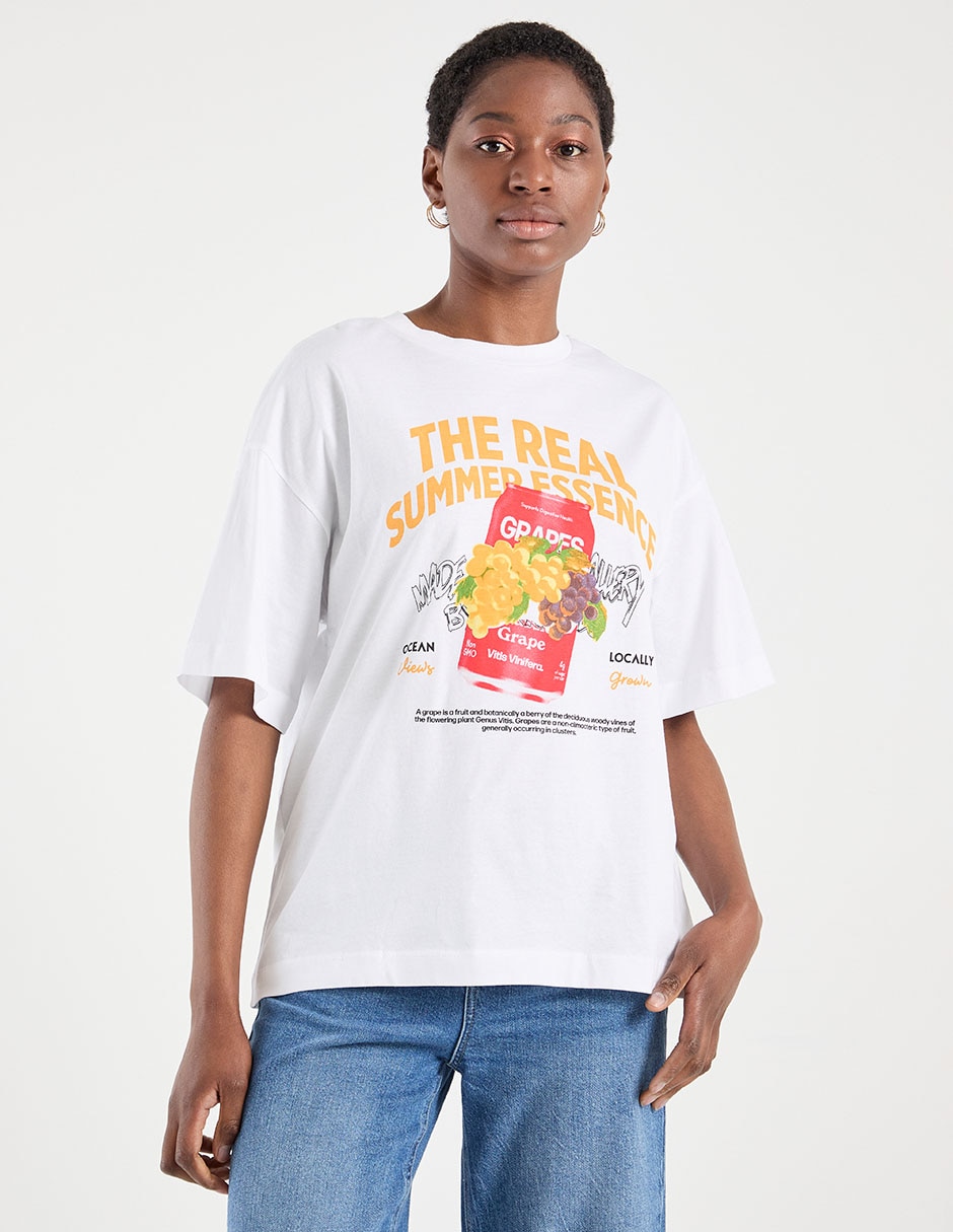 Playera manga al codo cuello redondo para mujer Playera manga al codo cuello redondo para mujer