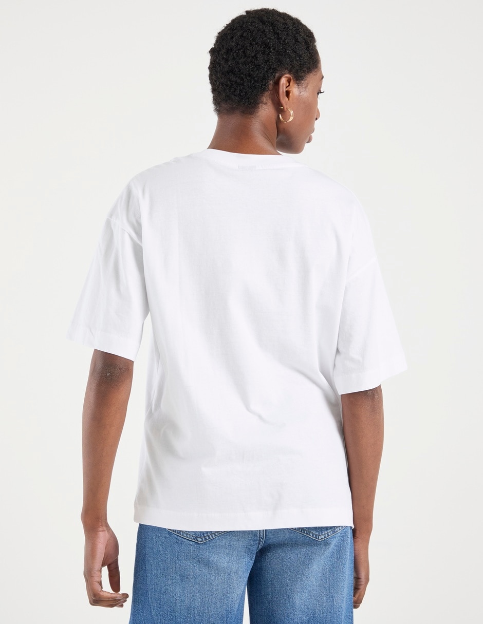 Playera manga al codo Pieces cuello redondo para mujer