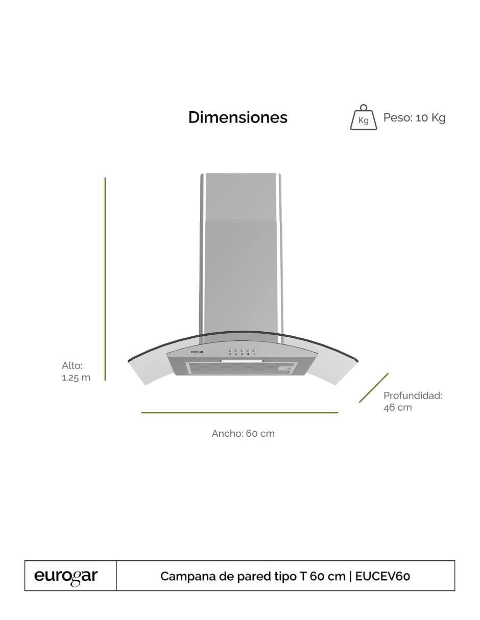 Campana de pared Avera EUCEV60 de acero inoxidable