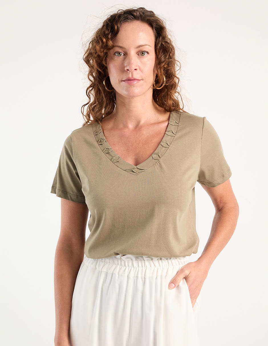 Playera manga corta cuello redondo mujer 6
