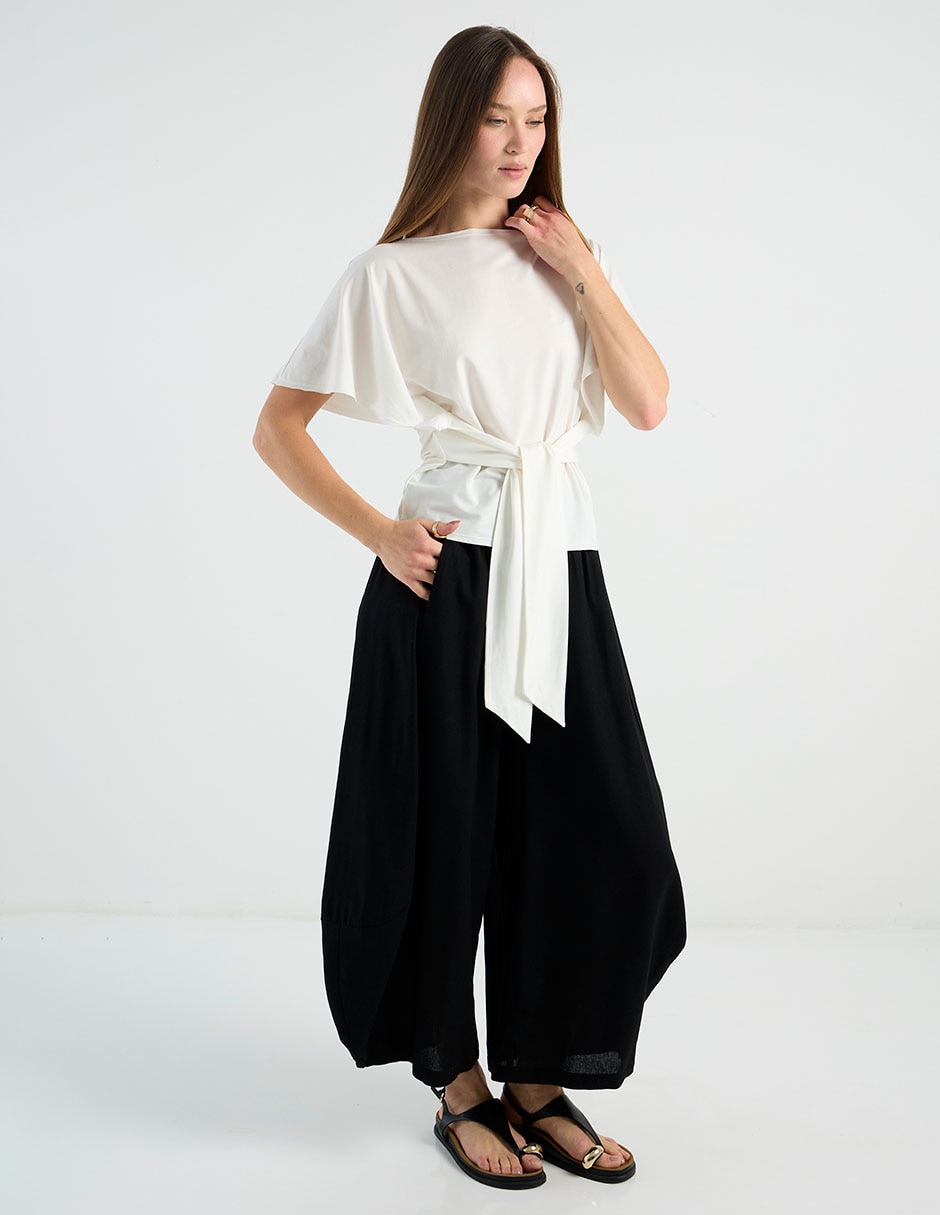 Pantalón coulotte amplio para mujer