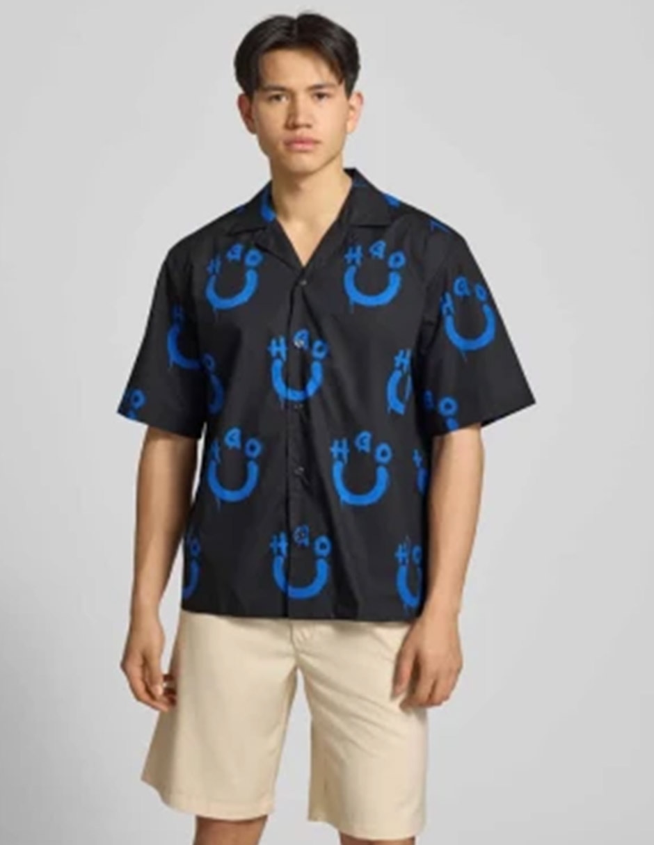 Imagen de producto Camisa/Sobrecamisa Casual Hugo Blue De Algodón Manga Corta Para Hombre