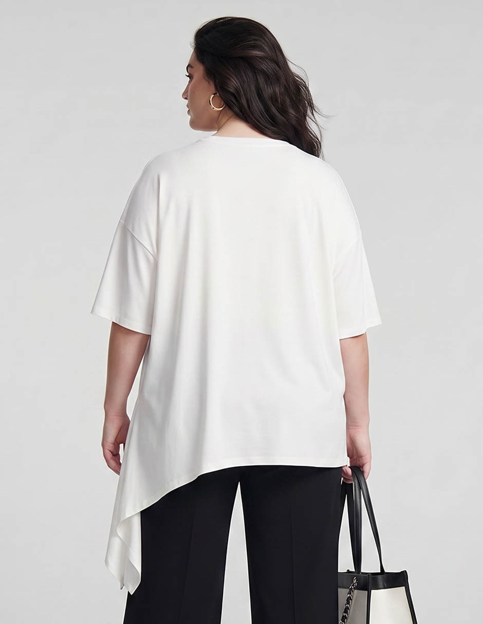 Playera manga corta cuello redondo mujer