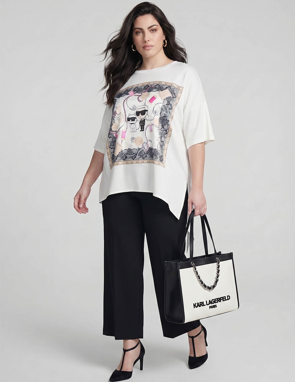 Playera manga corta cuello redondo mujer