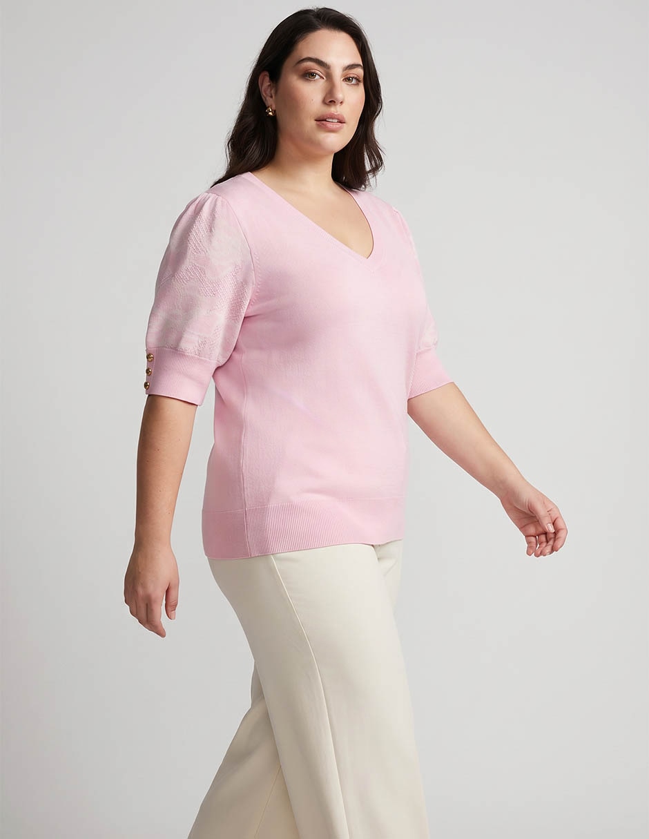 Blusa manga al codo para mujer