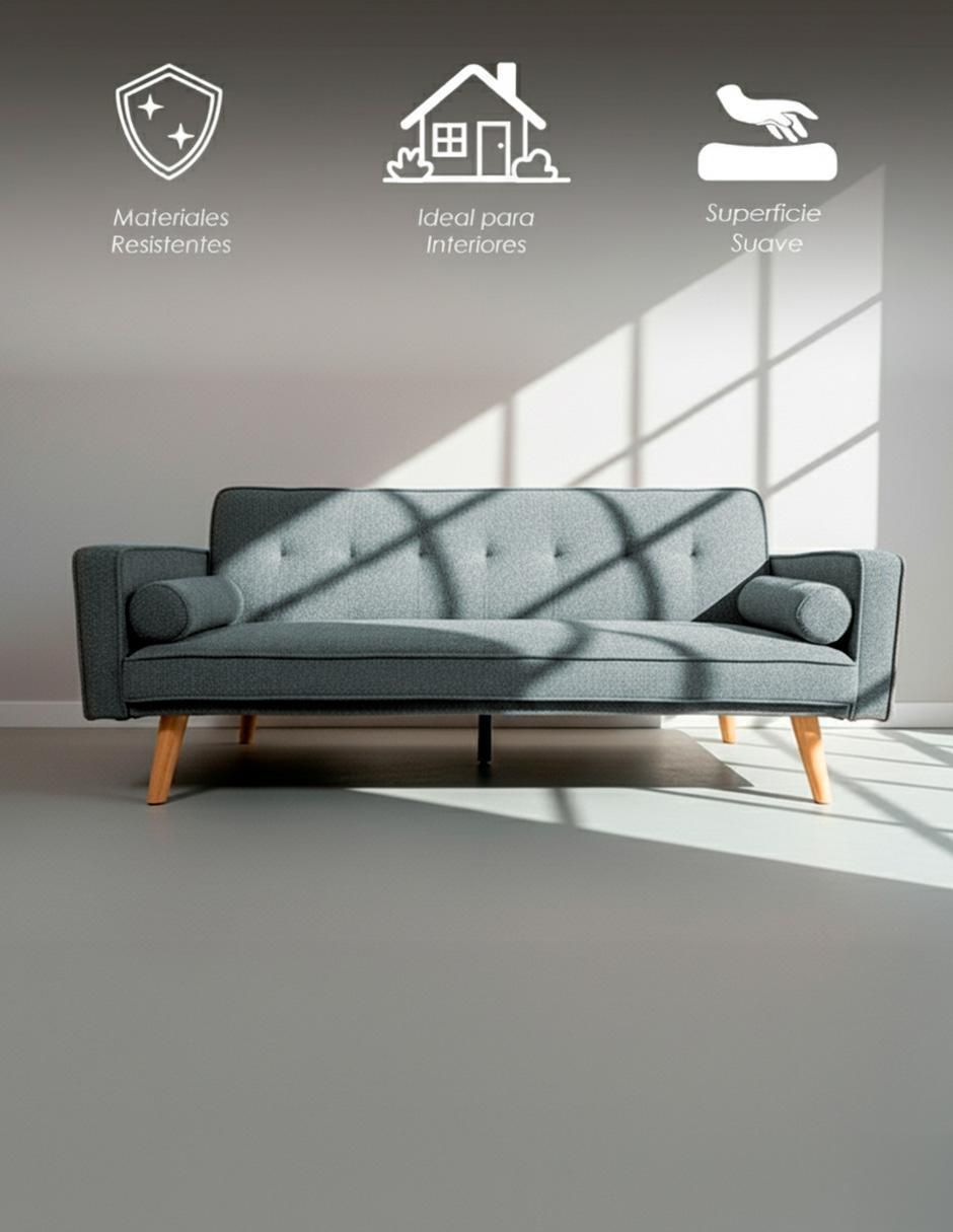 Sofá cama armable de tela 2