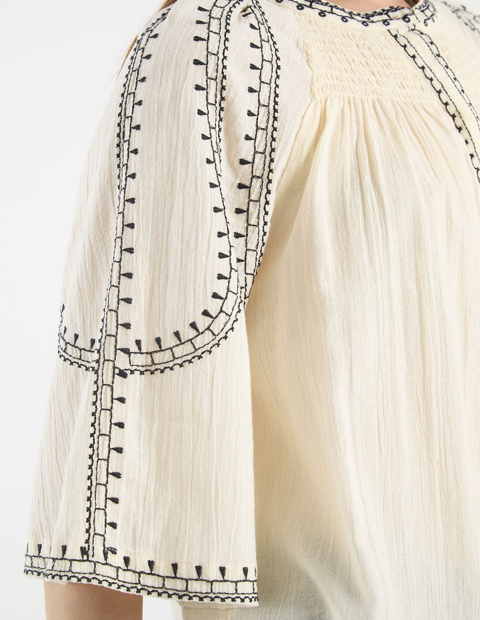 Blusa Indi & Cold manga al codo para mujer