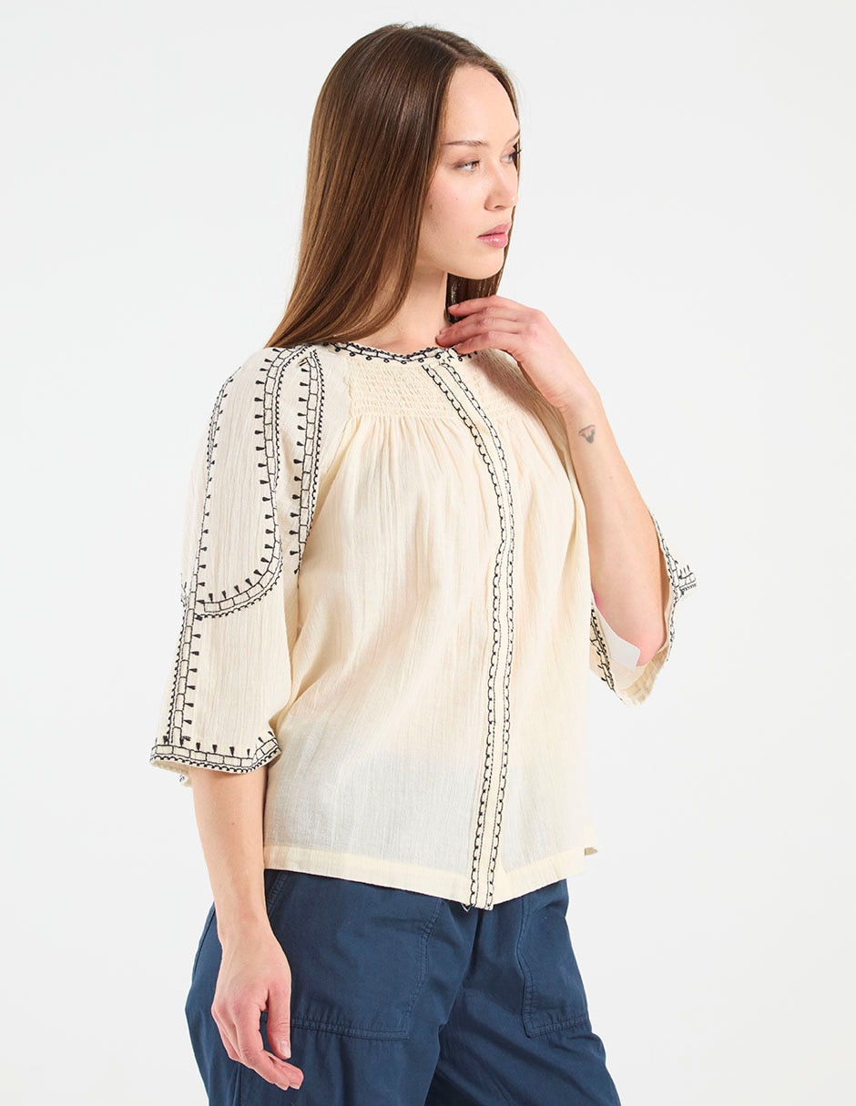 Blusa Indi & Cold manga al codo para mujer