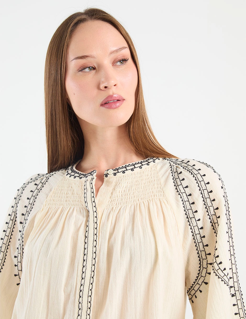 Blusa Indi & Cold manga al codo para mujer