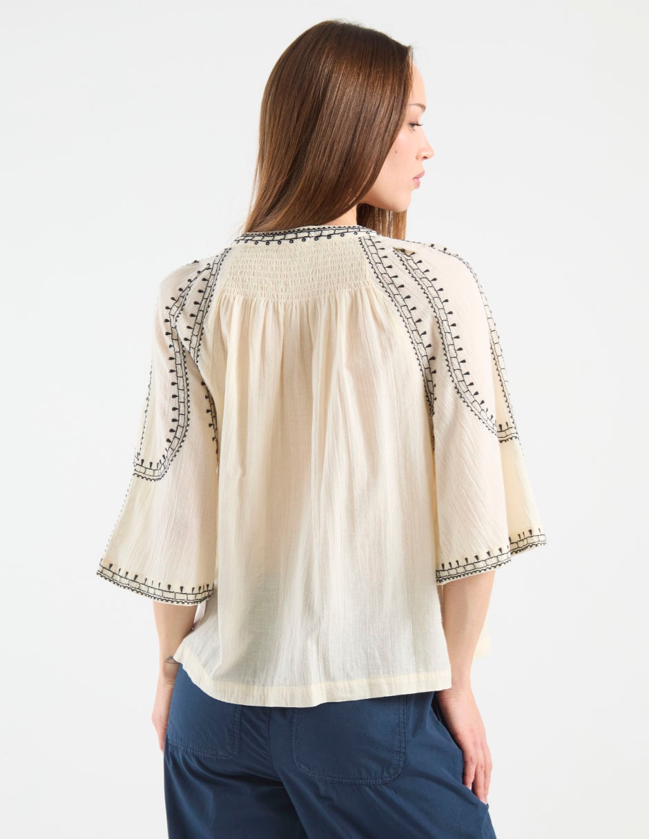 Blusa Indi & Cold manga al codo para mujer