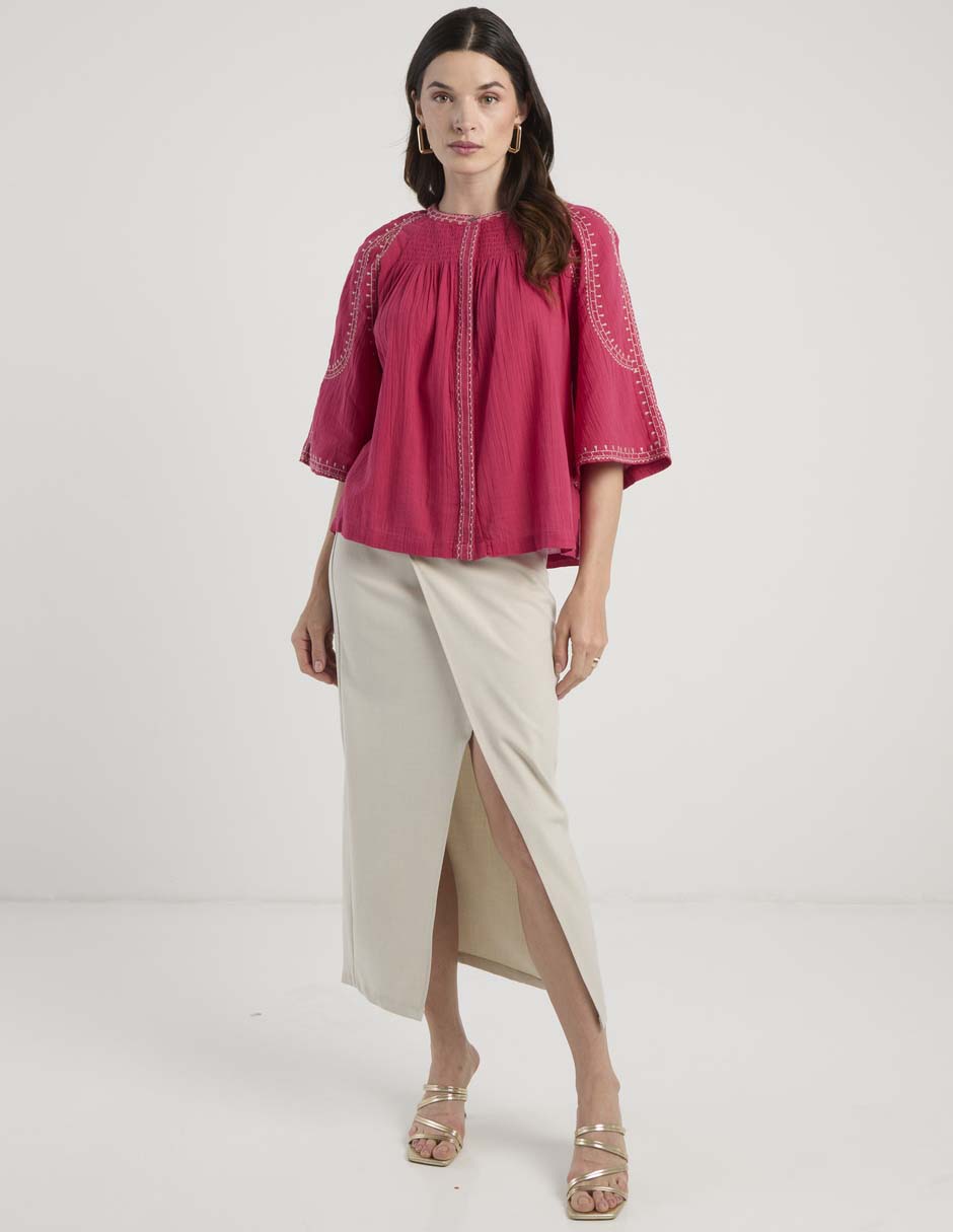 Blusa manga 3/4 para mujer