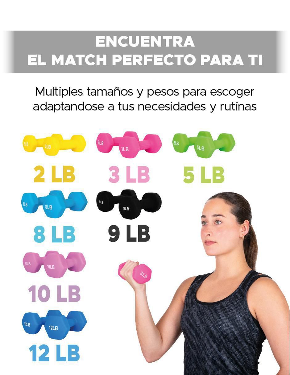 Set mancuernas de peso fijo 2.7 kg 2 piezas Set mancuernas de peso fijo 2.7 kg 2 piezas