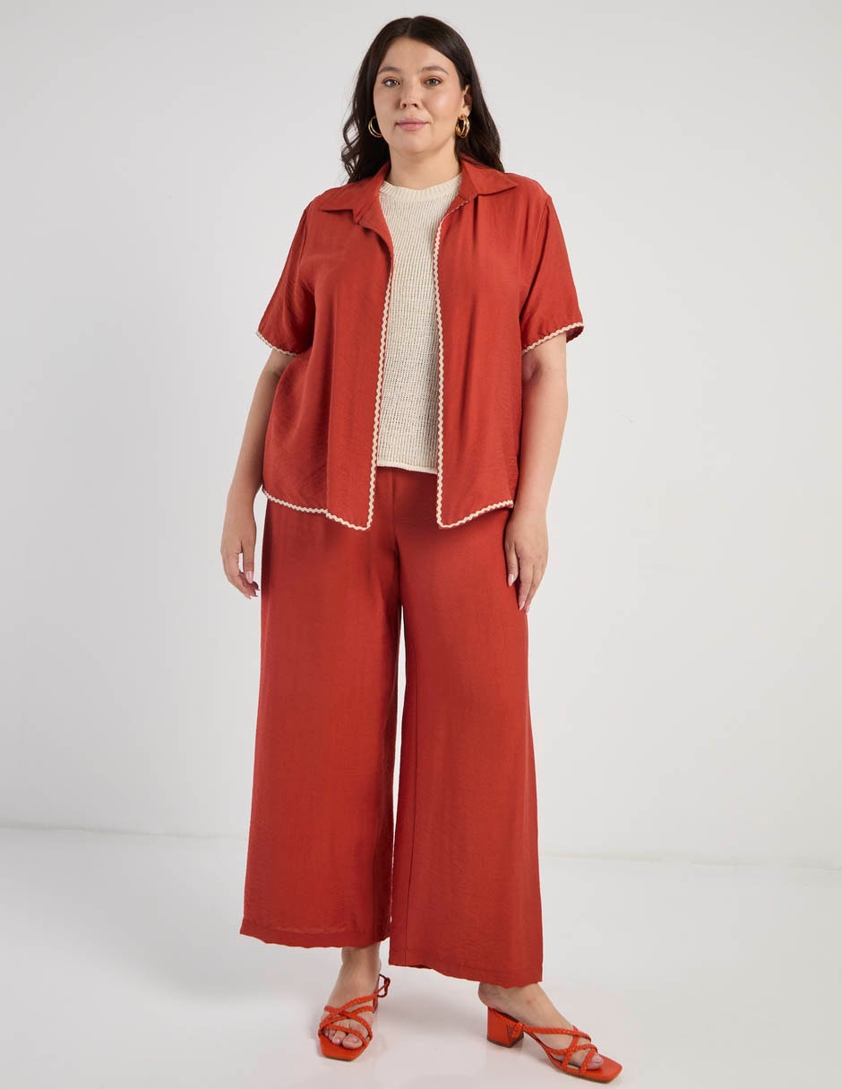 Pantalón coulotte recto para mujer 2