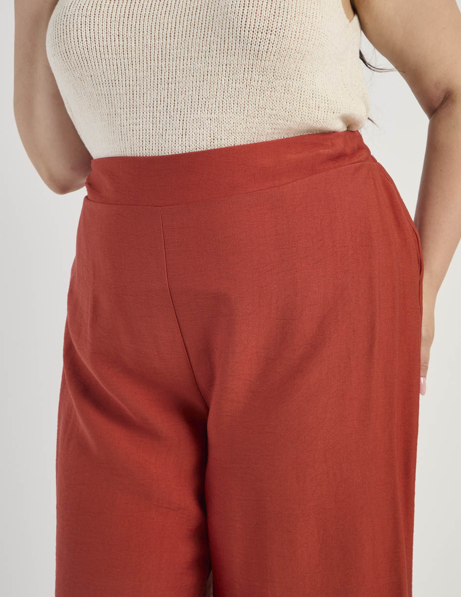 Pantalón coulotte recto para mujer 4