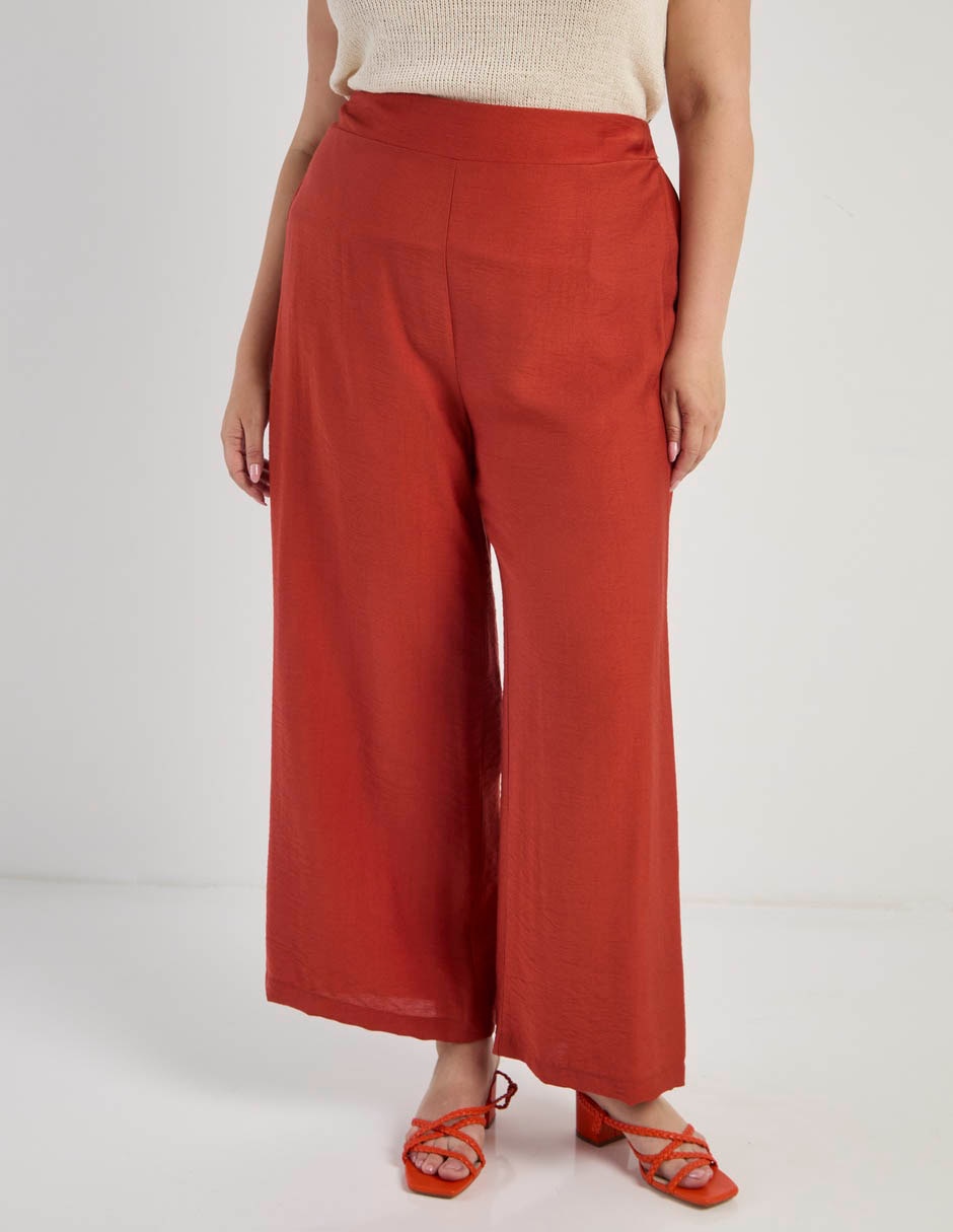Pantalón coulotte recto para mujer
