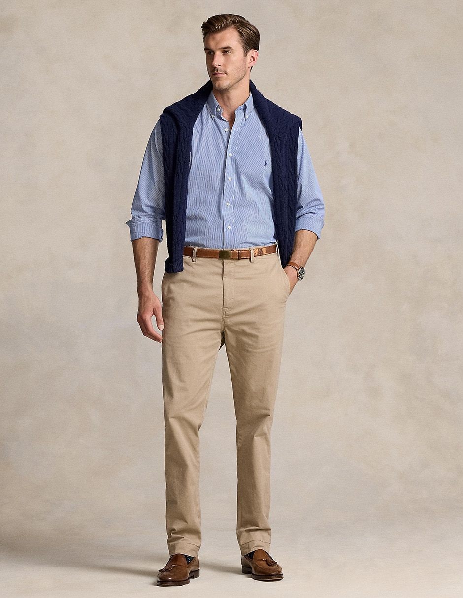 Pantalón casual chino slim de algodón para hombre 3