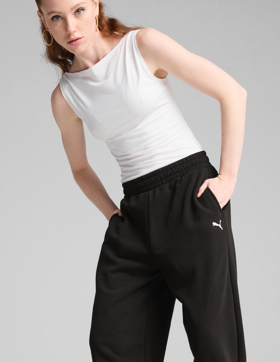 Pants regular Wardrobe Essentials Relaxed con elástico para mujer 7