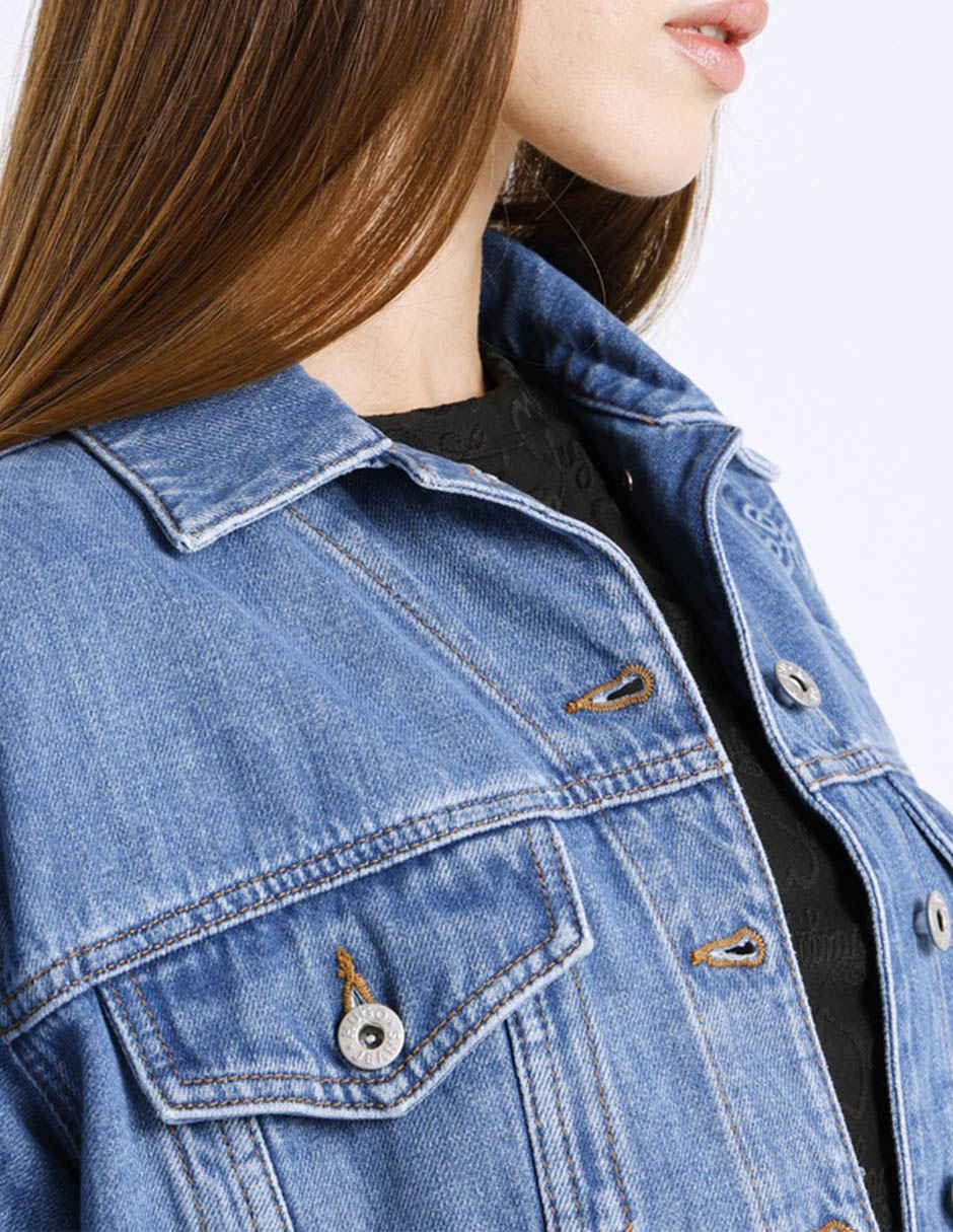Chamarra denim Hugo Blue de mezclilla para mujer