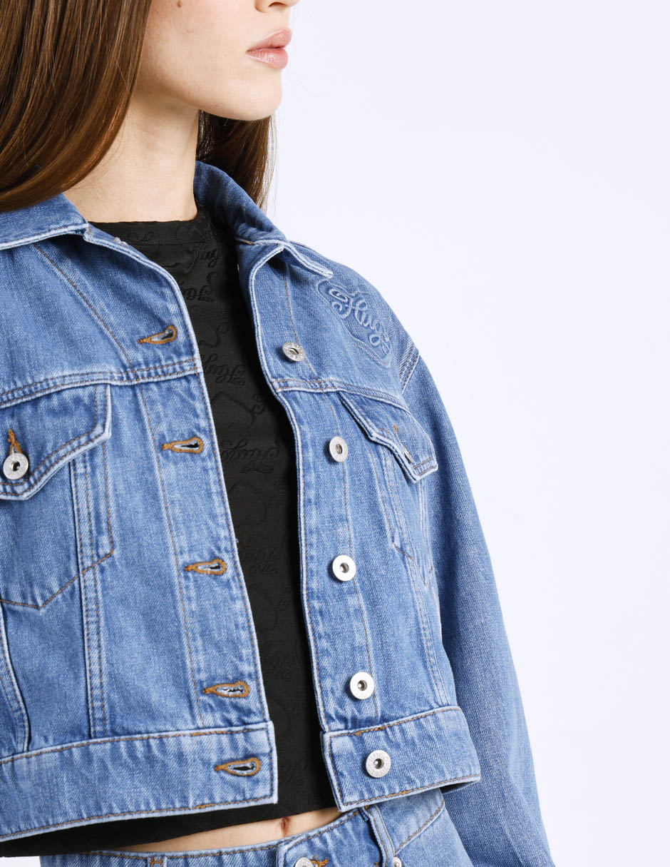 Chamarra denim Hugo Blue de mezclilla para mujer
