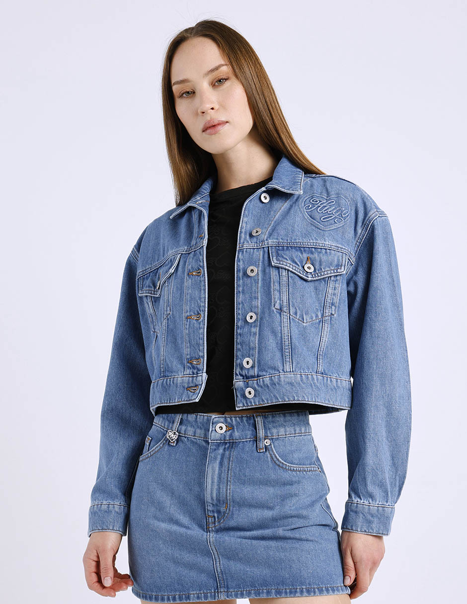 Chamarra denim de mezclilla para mujer