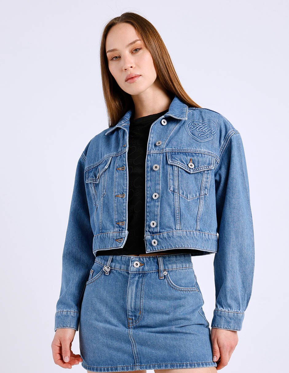 Chamarra denim de mezclilla para mujer 1