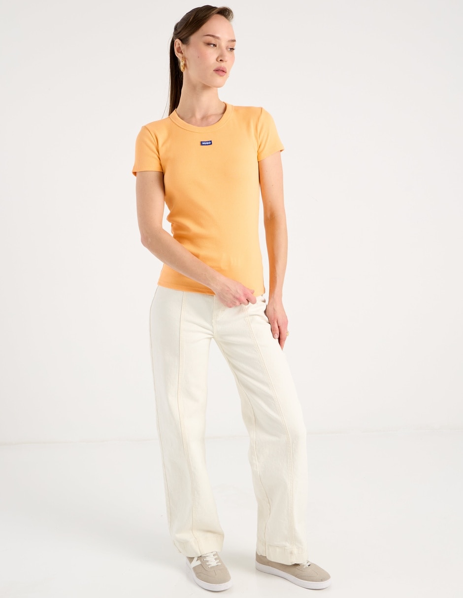 Playera manga corta Hugo Blue cuello redondo para mujer