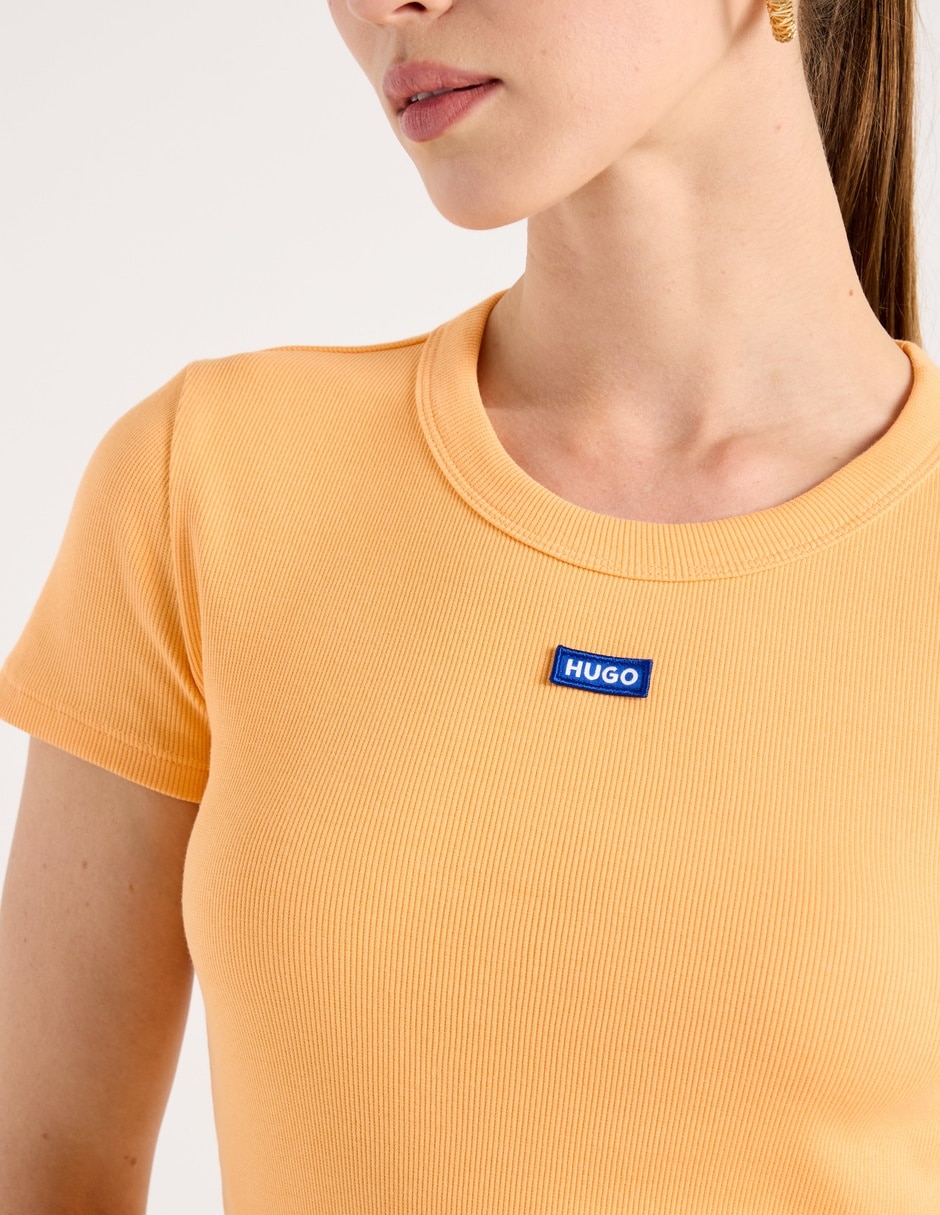Playera manga corta Hugo Blue cuello redondo para mujer