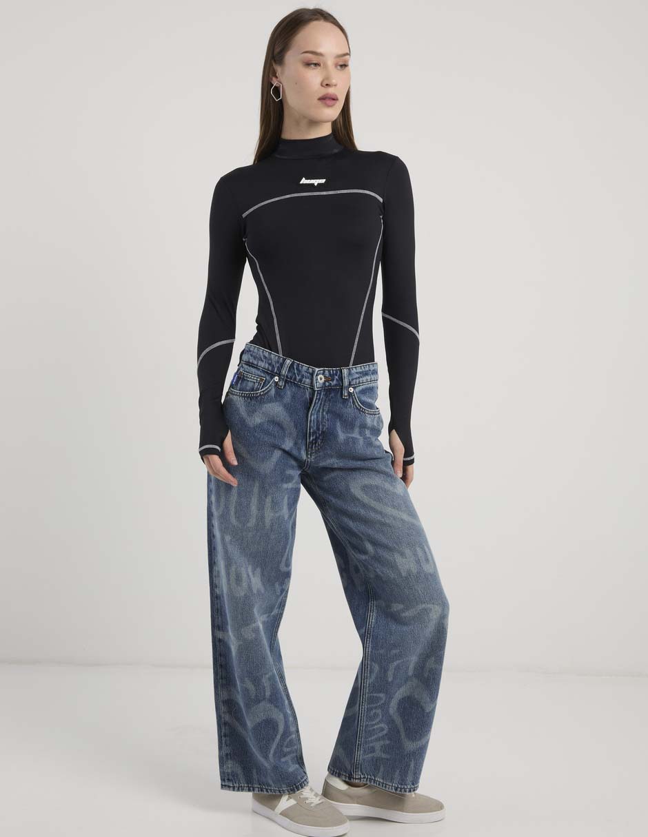 Jeans relaxed wide leg hugo blue para mujer